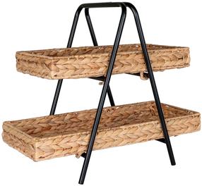 Serviravimo stovas House Nordic 4601036, 43.5 cm x 23 cm x 42 cm, ruda sp./juoda sp., metalas/vandens hiacintas