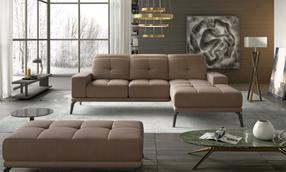 Kampinė sofa Torrense Monolith 09, šviesiai ruda sp., dešininė, 265 x 175 cm x 98 cm
