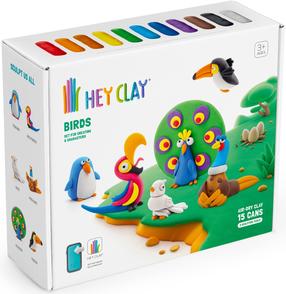 Veidošanas pasta Hey Clay Birds 15013E, daudzkrāsaina