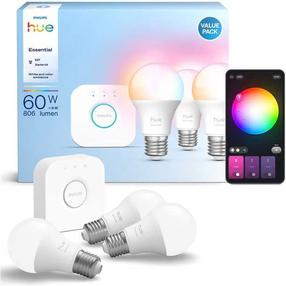 Spuldze Philips Hue Essential LED, A60, 2200 - 6500 °K, E27, 8 W, 806 lm, 3 gab.