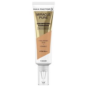 Жидкая основа для макияжа Max Factor Skin-Improving Miracle Pure Golden, бежевый цв., 75 golden, 30 мл