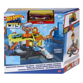 Automobilių trasa Mattel Hot Wheels City Downtown Car Wash Playset HDR27, įvairių spalvų