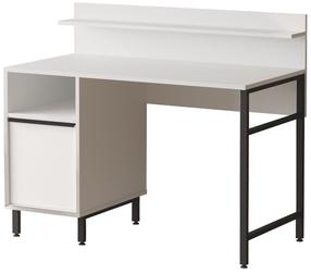 Rašomasis stalas su spintele Kalune Design ON16-W, 120 cm x 54 cm, 99.8 cm, balta sp.