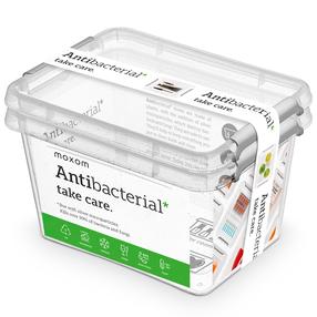 Daiktadėžių rinkinys, daiktų saugojimo Orplast Antibacterial, 2 l, skaidri sp., 19.5 x 14.5 x 11.5 cm
