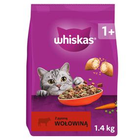 Sausā kaķu barība Whiskas, liellopa gaļa, 1.4 kg