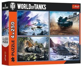 Puzle 4in1 Trefl World Of Tanks The Great Tank Battle 13347, 23.8 cm x 33.9 cm, 1000 gab., daudzkrāsaina