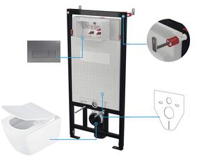 Pakabinamojo unitazo komplektas įleistinis potinkinis Deante Anemon 6in1, 12.5 cm x 51 cm