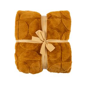 Pledas Domoletti Jacquard Mustard, garstyčių, 140 cm x 200 cm