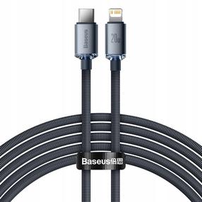 Кабель Baseus Crystal Shine, Lightning/USB-C, 200 см, черный цв., 20 Вт