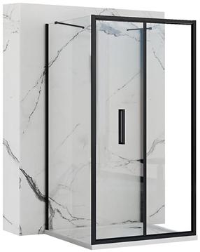 Dušikabiin Rea Rapid Fold II KPL-09917, 3-seinaline, ristkülik, aluseta, 100 cm x 90 cm x 195 cm, must v./karastatud