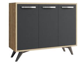 Spintelė Kalune Design Piffa 811MDD4145, antracito sp./ąžuolo sp., 35 cm x 100 cm x 82 cm
