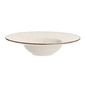 Lėkštė makaronų patiekalams Home4you Sensa, 24 cm x 24 cm x 6 cm, aukso sp./balta sp.