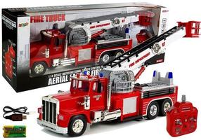 Пожарная машина rc Lean Toys Aerial Ladder, красный цв.