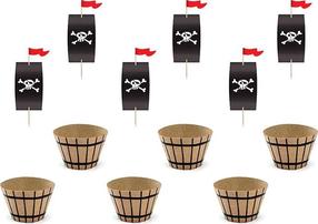 Kēksu forma Party Deco Pirates, brūna krās./melna krās., 4.6 cm x 4.8 cm