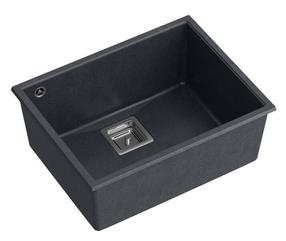 Кухонная мойка Quadron David 50, гранит, 55 см x 42 см x 22.5 см, черный цв./нержавеющей стали цв./коричневый цв.
