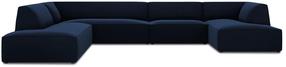 Kampinė sofa Micadoni Home Ruby Panoramic 7 Seats, tamsiai mėlyna sp., kairinė, 366 x 273 cm x 69 cm