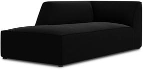 Sofa Micadoni Home Ruby Velvet Chaise Longue, juoda sp., kairinė, 181 x 93 cm x 69 cm