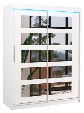 Riidekapp ADRK Murani LED, valge v., 58 cm x 150 cm x 200 cm, peegliga