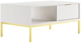 Kavos staliukas Kocot Kids Austin 100, aukso sp./balta sp., 100 cm x 60 cm x 45.5 cm