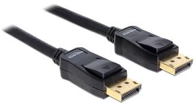 Vads Delock Display Port / Display Port Display port male, Display port male, 2 m, melna krās.