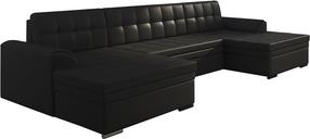 Kampinė sofa Vento Soft 11, juoda sp., 165 x 355 cm x 80 cm