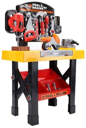 Žaislinis meistro įrankių rinkinys EcoToys Tool & Brains 57554, įvairių spalvų