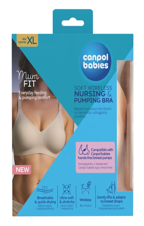 Liemenėlė maitinančioms Canpol Babies Mum Fit, smėlio sp., -, XL