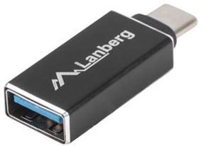 Adapteris Lanberg USB-C 3.1 Male To USB-A Female AD-UC-UA-02 USB-C 3.1 male, USB-A female, melna krās.