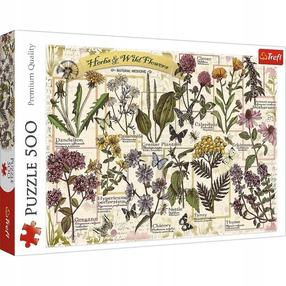 Dėlionė Trefl Herbarium Medicinal Herbs 37478, 34 cm x 48 cm, 500 vnt., įvairių spalvų