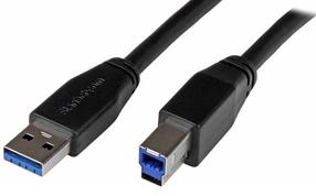 Tīkla kabelis StarTech USB3SAB5M USB3SAB5M USB A, USB-B, 5 m, melna krās.