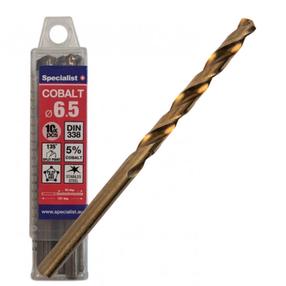 Metāla urbju komplekts Specialist+ Cobalt, tērauds, vītņveida, cilindrisks, 6.5 mm x 10.1 cm