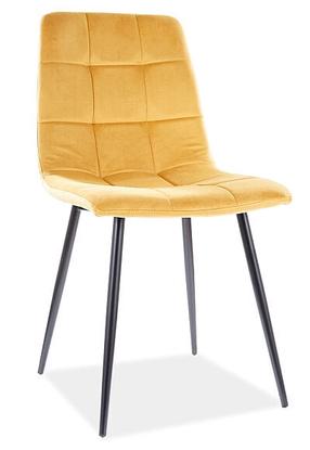 Valgomojo kėdė Mila Velvet, geltona sp., 45 cm x 41 cm x 86 cm