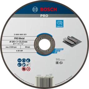 Griešanas disks leņķa slīpmašīnām Bosch Pro, 180 mm x 3 mm x 22.23 mm