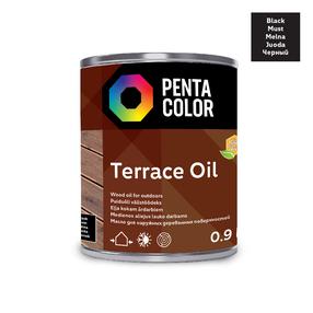 Terasų aliejus Pentacolor Terrace Oil, juoda sp., 0.9 l