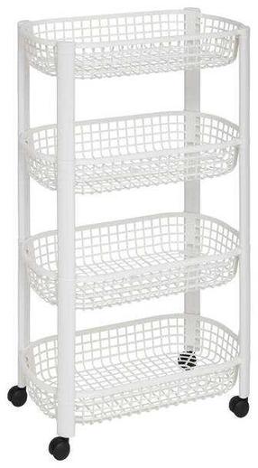 Serveerimiskärud, ratastega 5five Simply Smart Basket, 25.5 cm x 79 cm, 46.5 cm, Valge v.