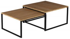Kavos staliukas Nevio, ruda sp./juoda sp., 69 cm x 69 cm x 39 cm