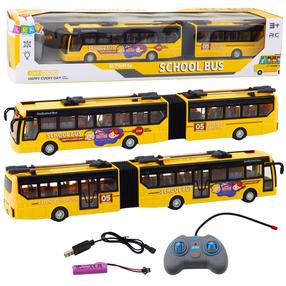 Rc autobusas Lean Toys School, 1:32, geltona sp.
