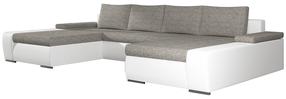 Kampinė sofa Marino Berlin 01, Soft 17, balta sp./pilka sp., 200 x 363 cm x 88 cm