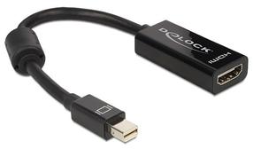 Adapteris Delock DisplayPort mini to HDMI Display port male, HDMI female, 0.18 m, juoda