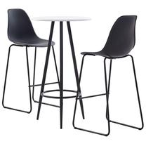 Baro stalas VLX 279760, balta sp./juoda sp., 60 cm x 60 cm x 107.5 cm