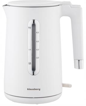 Elektriskā tējkanna Klausberg KB 7890, 1.7 l, balta krās.