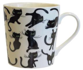 Puodelis Asi Collection Cats, balta sp./juoda sp., 0.35 l
