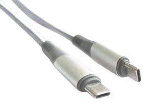 Laidas WELIKE WK-150-C USB Type-C Male (vyriška), USB Type C Male (vyriška), 1 m, sidabro sp.