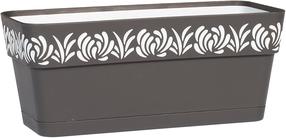 Ziedu kaste Stefanplast Gaia 88703, plastmasa, 30 cm x 13 cm, melna krās.