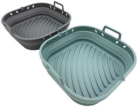 Silikoninis įdėklas karšto oro gruzdintuvei, rinkinys MPLCo Air Fryer 22276838, pilka sp./turkio sp., 22 cm x 22 cm