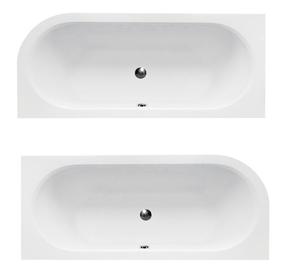 Vann, sisseehitatav Besco Avita Slim, 170 cm x 75 cm x 41.5 cm, vasakpoolne, valge v.