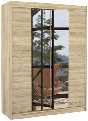 Spinta ADRK Fever 150, sonoma ąžuolo sp., 58 cm x 150 cm x 200 cm, su veidrodžiu