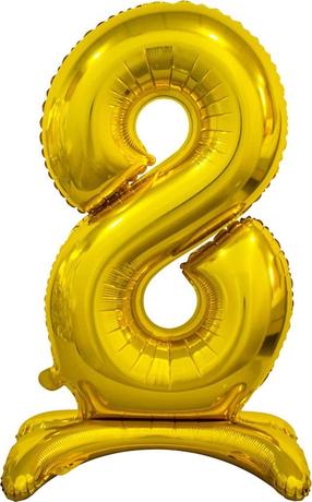 Folijas balons cipars GoDan Beauty & Charm Nr.8, zelta krās.