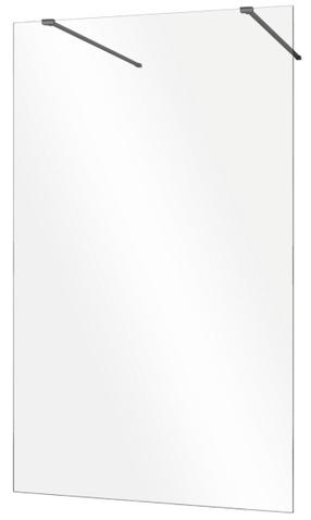 Dušo sienelė Besco Aveo Due Black 120 Walk In, 120 cm x 195 cm, skaidri sp./juoda sp./skaidrus