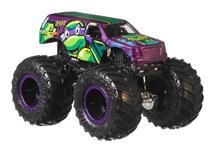  Žaislinis keturratis Mattel Hot Wheels Monster Truck Teenage Mutant Ninja Turtles Donatello HKM22, 1:64, žalia sp./violetinė sp.